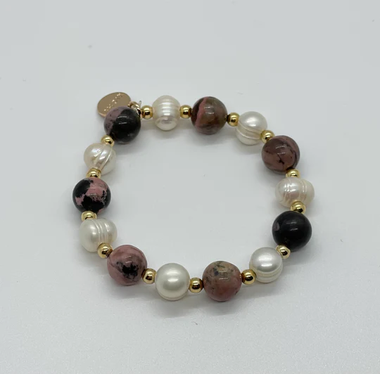 Natural-Rhodanite-Pink-and-Black-Bracelets