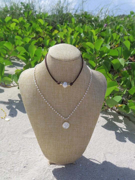 Baroque-Pearl-Leather-Strap-Choker